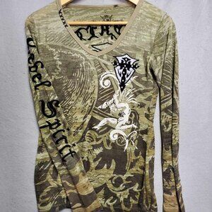 Rebel Spirit Long Sleeve V-neck Women's SIZE L